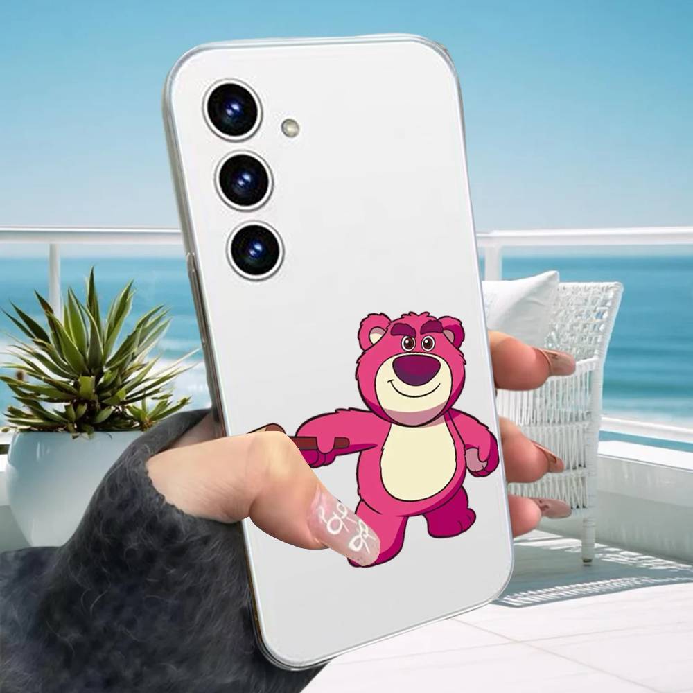 Cute L-Lotso Phone Case For Samsung Galaxy S21 S22 S23 S24 S25ULTRA FE Ultra Plus5G A52S Transparent Cover