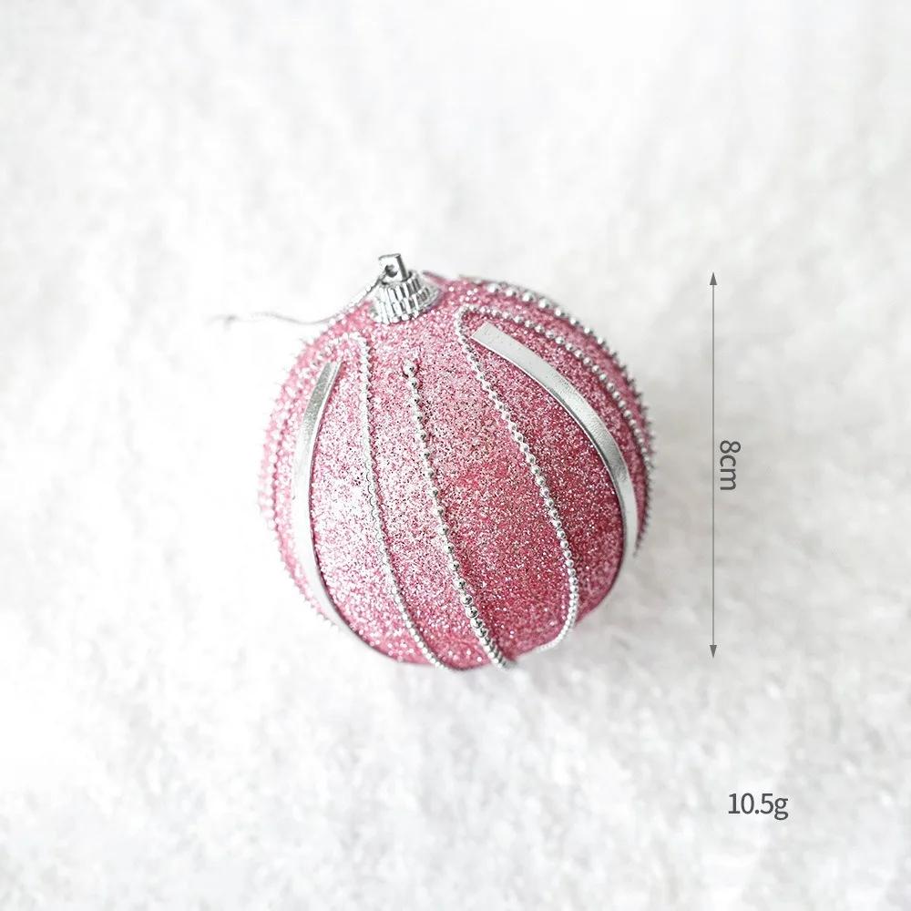 

Pink Christmas Tree Ornaments Foam Ball Bow Tree Top Star DIY Xmas Tree Hangings Pendant Xmas Decorations Shatterproof