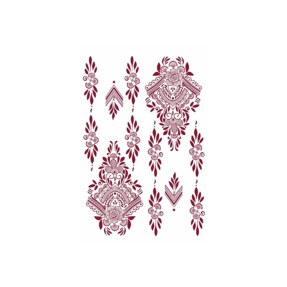 Mehndi Designs Sofort-Abziehbilder Blume Hand-Tattoo Henna-Tattoo Aufkleber Musikfestival