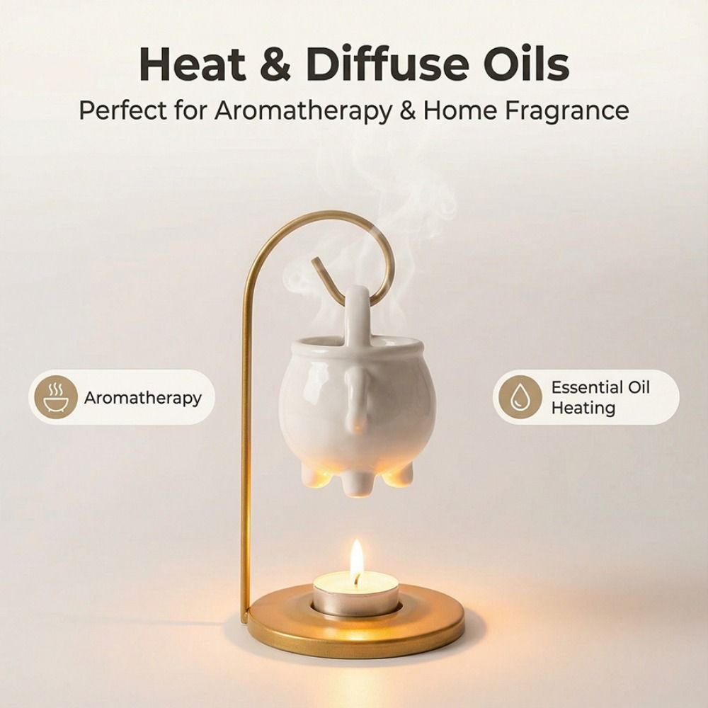 Moon Aromatherapy Stove Hanging Design Tealight Holder Decorative Essential Oil Burner  SPA Use