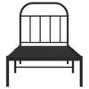 Metal Bed Frame with Headboard Black 75x190 Cm