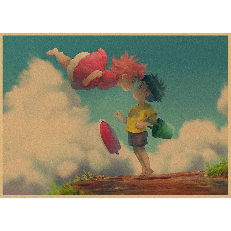 Large Goldfish Princess Anime Retro Poster - Decorative Kraft Paper Wall Art
