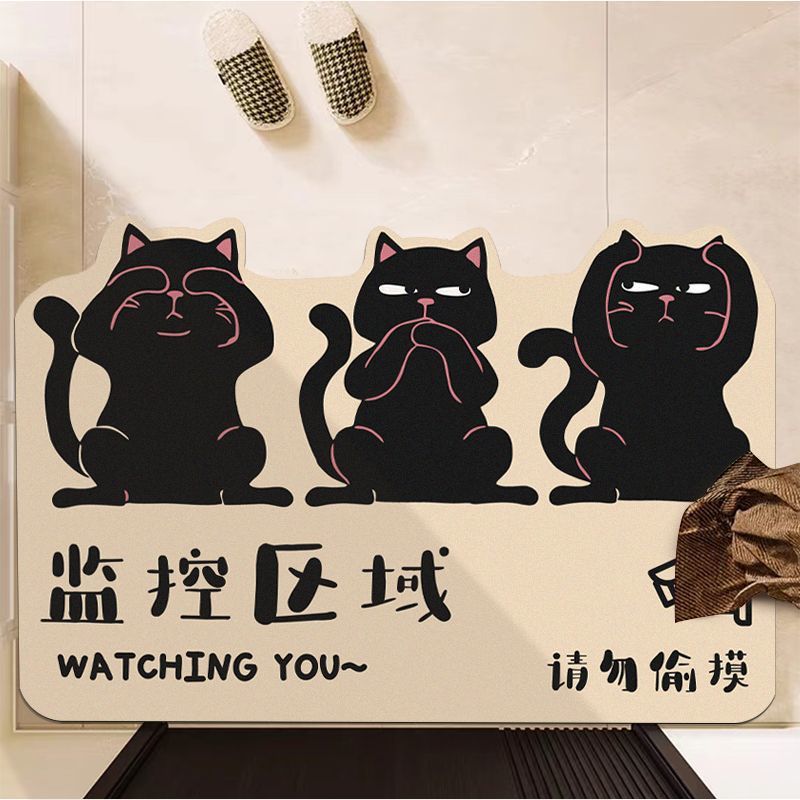 

Коврик для ванной комнаты с диатомовой грязью и рисунком кота, впитывающий быстросохнущий коврик для ванной комнаты, износостойкий и нескользящий коврик 50 * 80cm [convenient care]