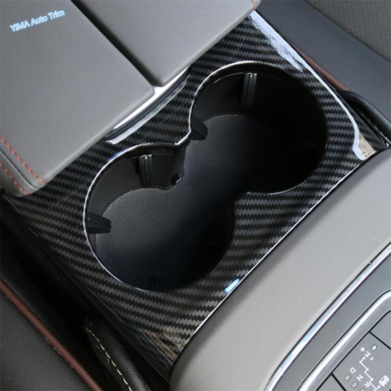 ABS Carbon Fiber Look Water Cup Holder Cover Trim For Citroen C5 Aircross 2018 - 2024 Teacup Mouldings Interior Accessories