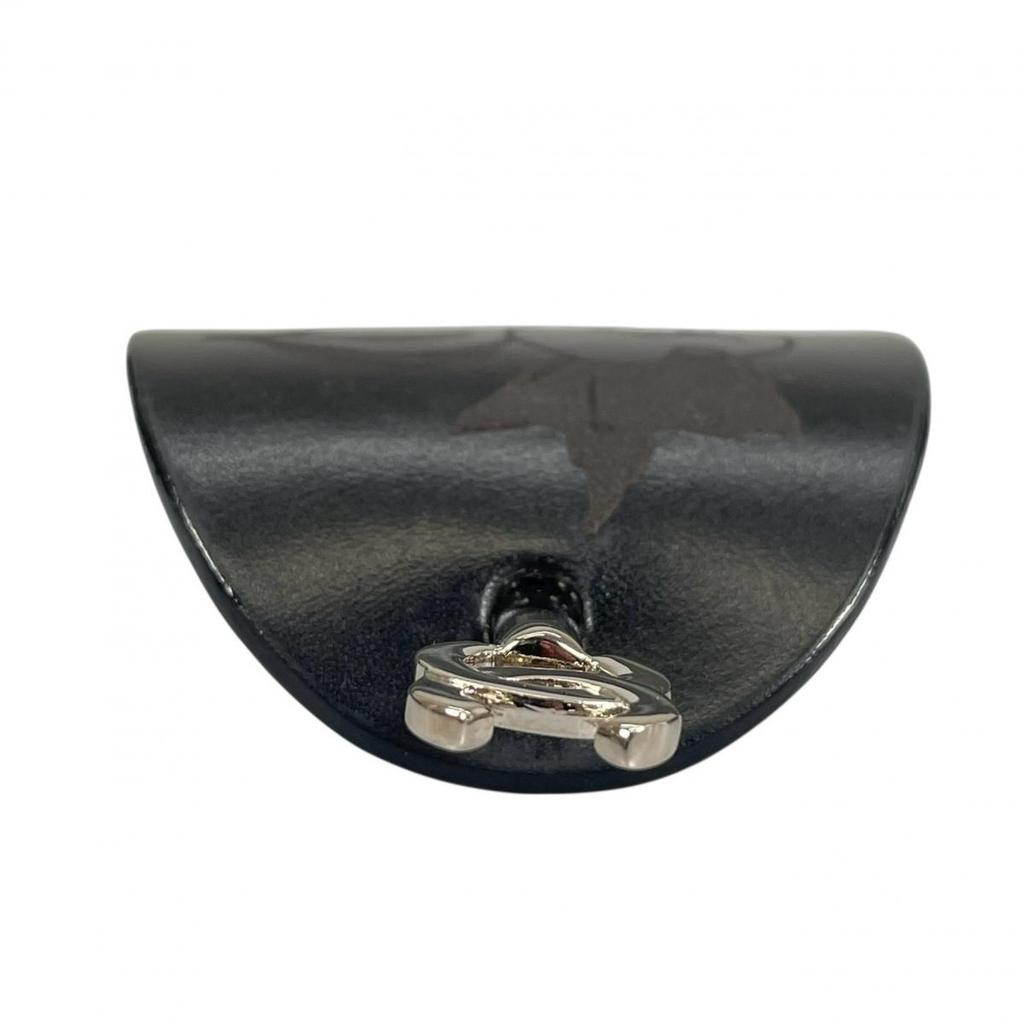 CHANEL 98A With blisters Camelia Hair decoration leather black Women Used
