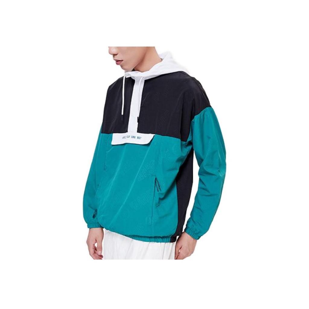 Li Ning Wade Series Color Block Zipper Hooded Casual Jacket Men Jackets Storm-Green AFDP827-1