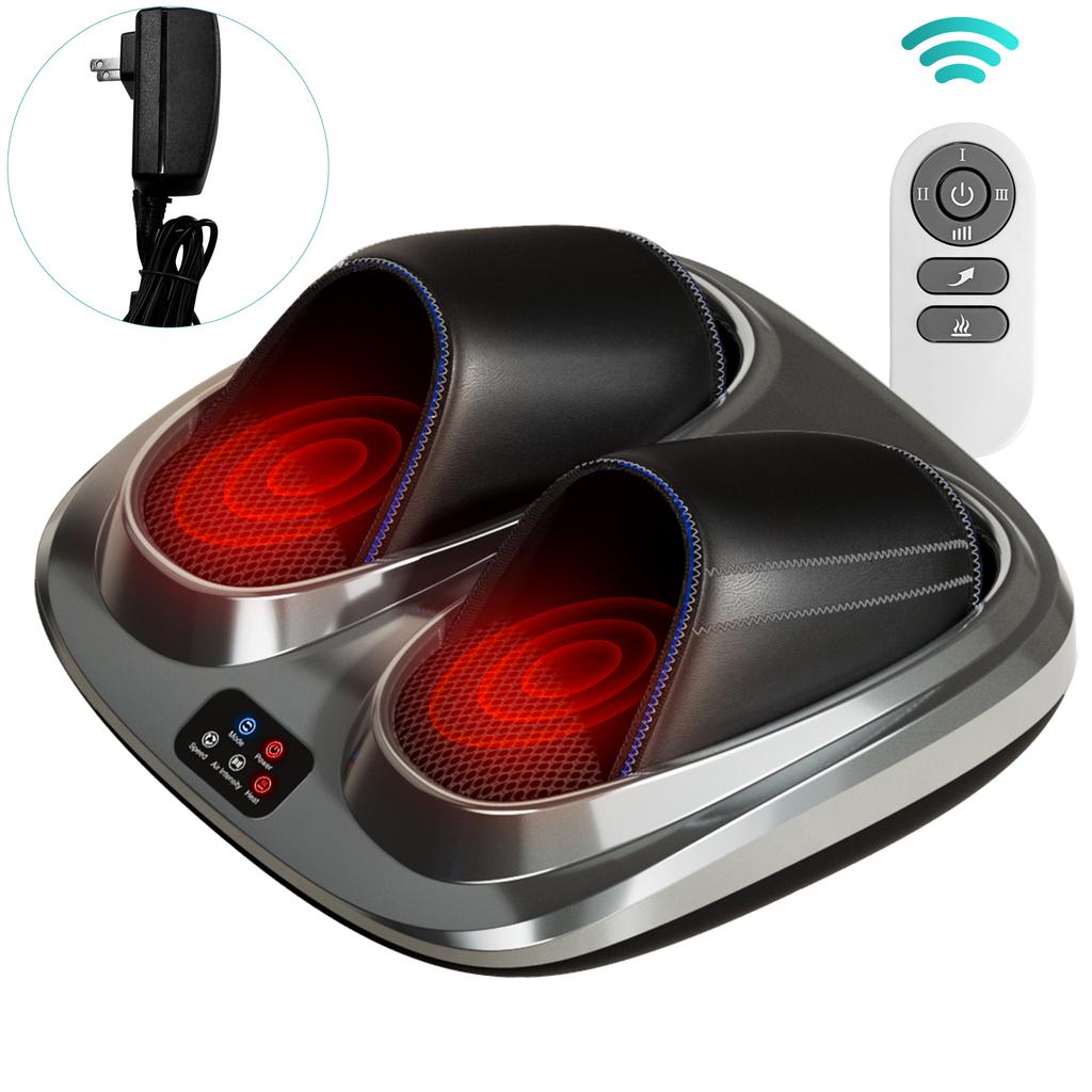 Foot Massager Machine with Heat Shiatsu Deep Kneading Rolling and Airbags Squeezing Massage for Circulation Gifts for Men Women