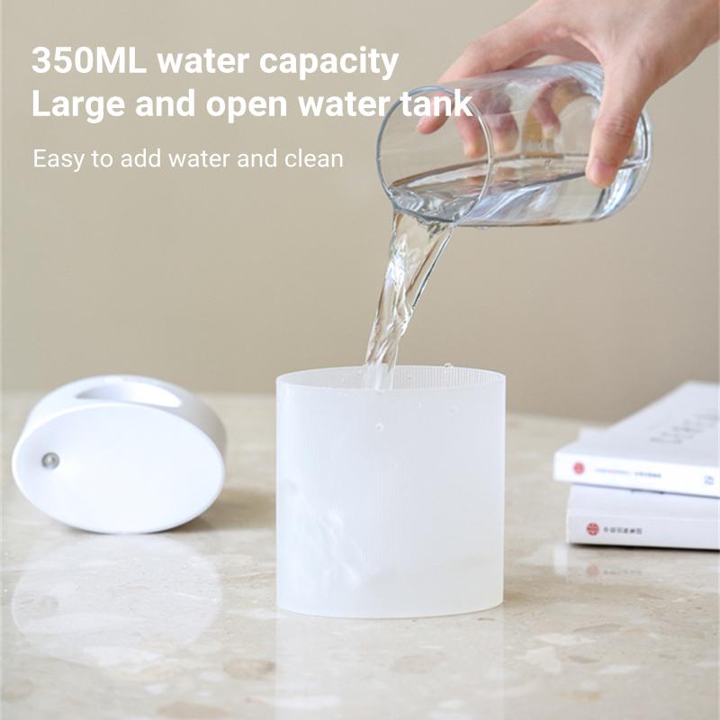 Tragbarer kabelloser Luftbefeuchter, wiederaufladbar, 2000 mAh, batteriebetrieben, Ultraschall, kühles Wasser, Aroma-Diffusor mit LED-Lampe
