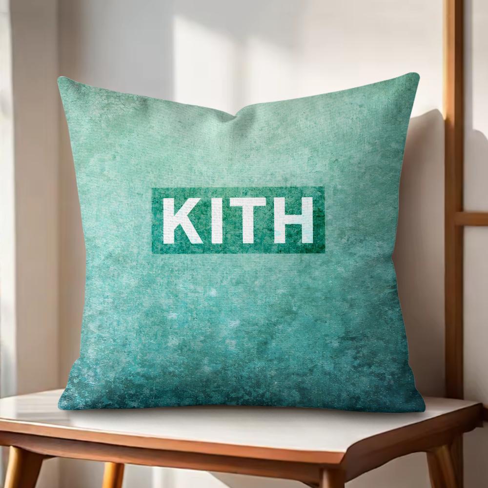 Classic Logo KKITH Cushion Cover Natural Linen Organic Fabric DoubleSided Printing Couch Pillow Covers Home Decor