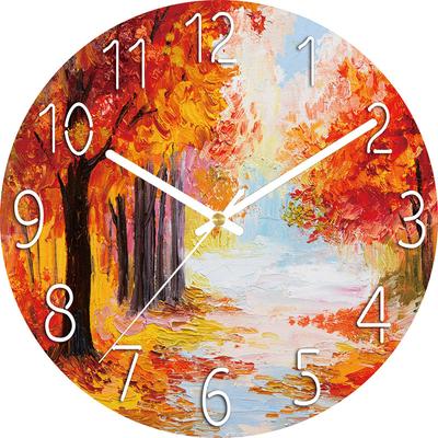 Relógio de parede digital com baixo ruído, 30 cm/12 polegadas Manguezal Pintura a óleo Relógio de parede Relógio de quartzo Silencioso e silencioso Relógio simples para decoração de casa Quarto de crianças
