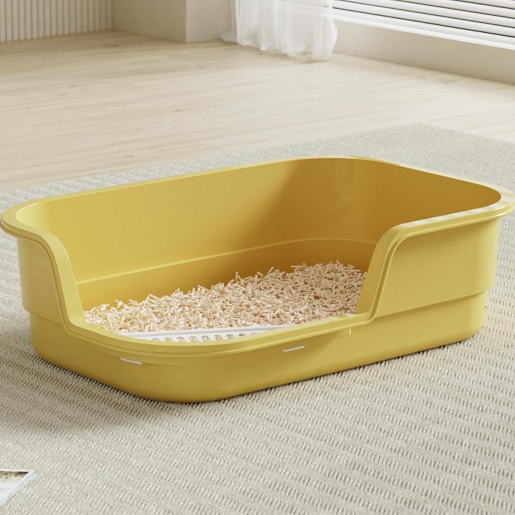 Large Litter Box Large Easy Clean With Scoop Open Top Semi Enclosed Litter Box For Odor Control Indoor Kitten Senior Pet Home