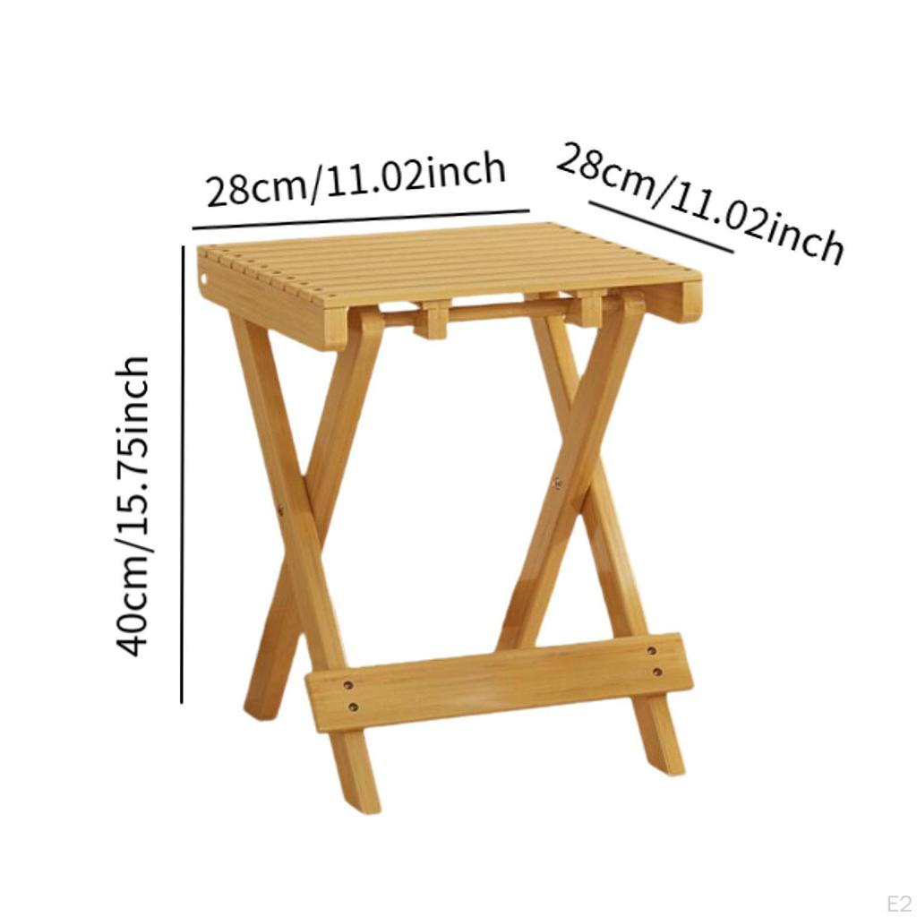 Bamboo Folding Stool Fishing Outdoor Foldable Camping Seat for Hiking