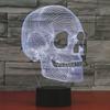 Scary Skull Night Light 3D Illusion Lamp, 7 Colors Changing USB Touch Switch Table Lights, Bedroom Halloween Decoration Lamps