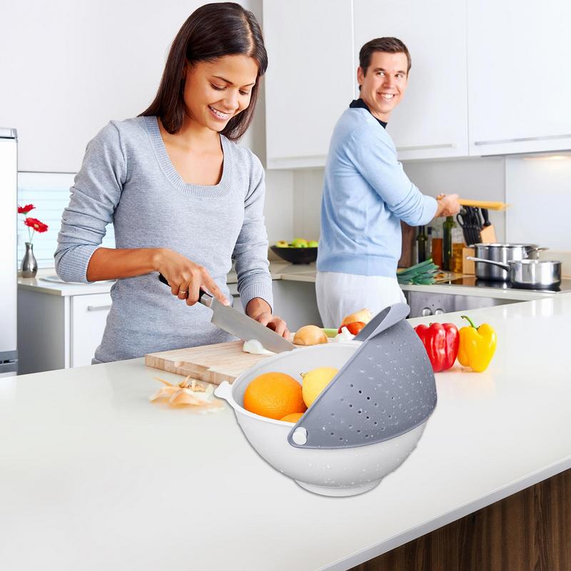 Fruit Strainer Bowl Fruit Washing Bowl Rotating Kitchen Colander With Bowl Fruit Strainer Bowl With Handle Multifunctional
