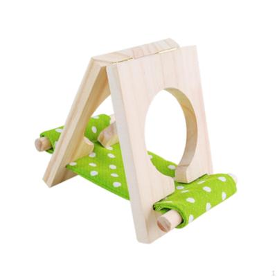 Wood Hamster Bed Cage Accessories Hideout Hideaway Landscape Ornament Habitat Decor Fun for Gerbils