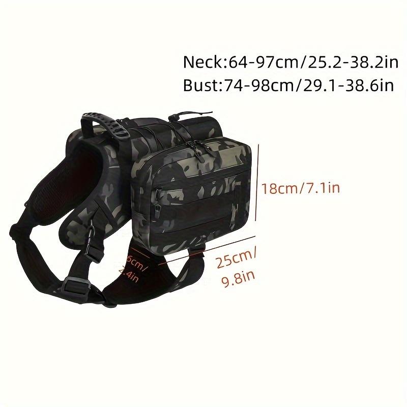 KEMORELA Pet Dog Self Backpack Outdoor Sports Dog Treat Bag Medium Large Dog Detachable Oxford Cloth Cool Handsome Camouflage