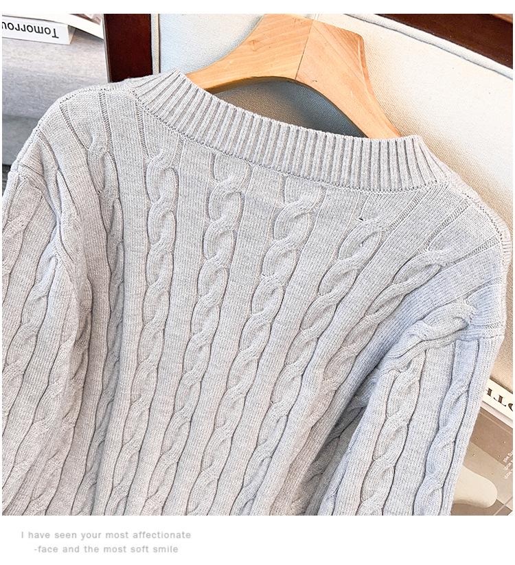 Damen Große Größen Lockerer V-Ausschnitt Strickpullover, Brustumfang 150/160 cm, 200-350 Jin, Stil 8069