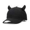 Lässige Schwarze Baseballkappe Ochsenhorn-Schirmmütze Baseballkappen Sonnenschutz Verstellbar Sport Trucker-Kappe Für Mann Frau