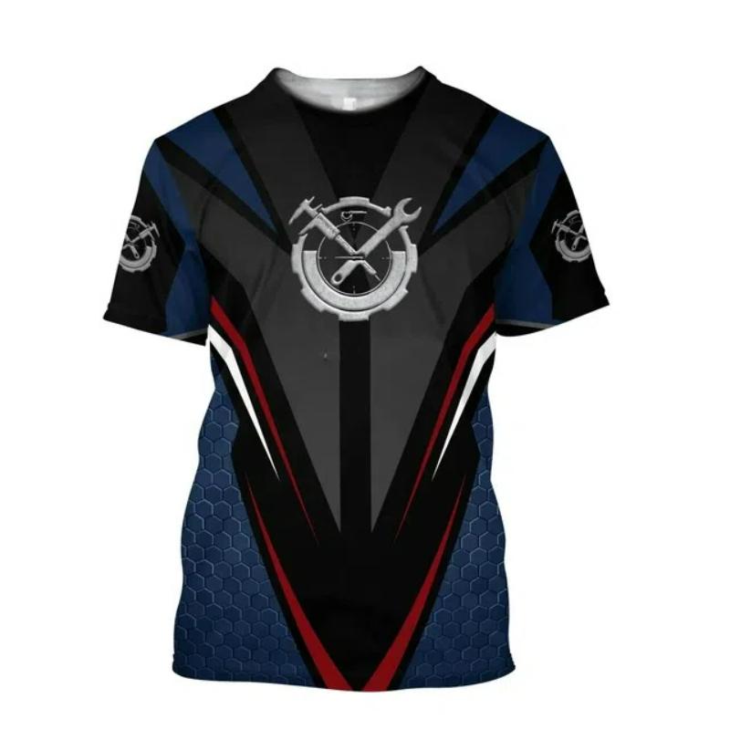 Men T Shirt Vintage T-shirt Summer Clothing Mechanic 3d Print Tops 6Xl Street Casual Sports Oversized Pullover Multiple Options