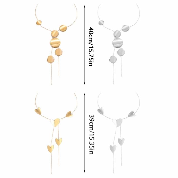 Modern Korean Inspired Necklace Minimalist Round/Heart Pendant Collarbone Chain Elegant Neck Chain Fashionable Jewelry
