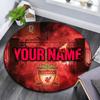 Benutzerdefinierter Name,Runder Teppich im Liverpool FC Muster,Teppich für Wohnzimmer Schlafzimmer Spielzimmer,Rutschfeste Bodenmatte,Feiertagsgeschenke und Geburtstagsgeschenke.