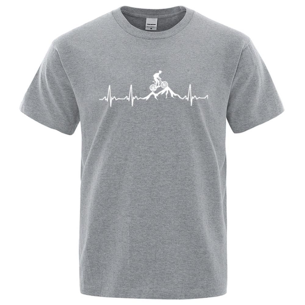 Mountainbike Hjärtslag Rolig Mtb Dirtbike 3D-tryckt Herr T-shirt Hip Hop Casual Toppar Sommar Street T-shirt Oversized Kortärmad