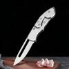 Outdoor Folding Knife Fruit Knife Stainless Steel Camping Knife Mini Mechanical Folding Knife Keychain Carrying Pocket Knife