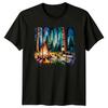 Nuit du feu de camp en camping Ciel étoilé Extérieur T-shirt Homme T-shirt Graphique Femme Haut Mixte