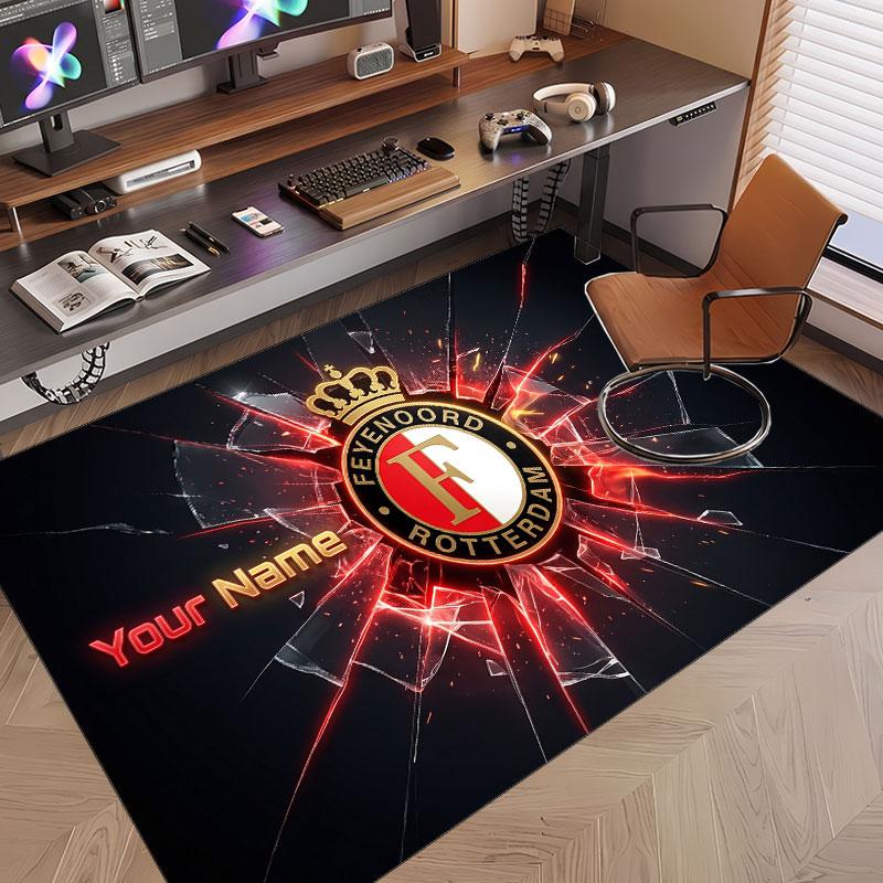 Tappeto Personalizzato Modello Feyenoord Stampa Nome Testo Morbido Antiscivolo Tappeto per Pavimento per Casa Decorazione Interna