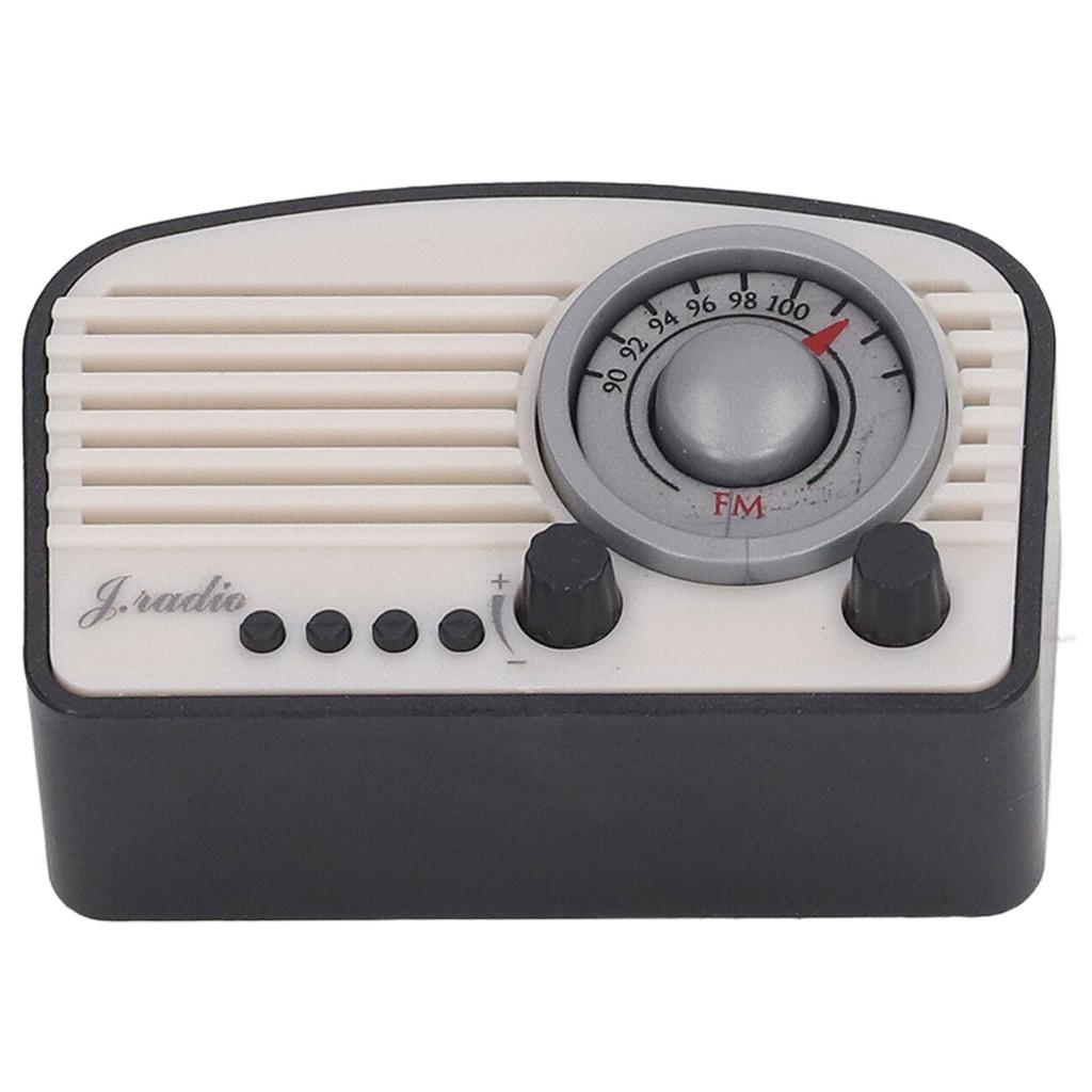 Dollhouse Mini Radio Model Vintage Cute Decoration Realistic Dollhouse Radio Model Toy for Children Black