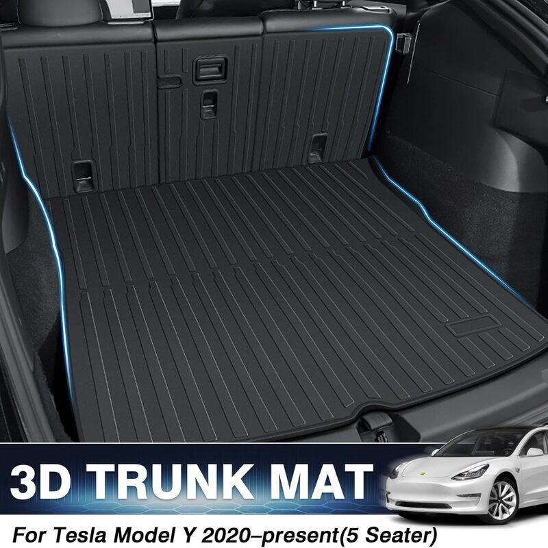 For Tesla Model Y 2024 Front Rear Trunk Mat TPE Lower Storage Box Pads Protective Cover Cargo Liner Trunk Tray Floor Mat