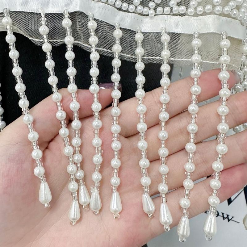 Atmungsaktiver Abnehmbarer Faux-Kragen Mit Perlen Perlen Quasten Kostümzubehör Dekorativer Kragen Schal Für Kleider