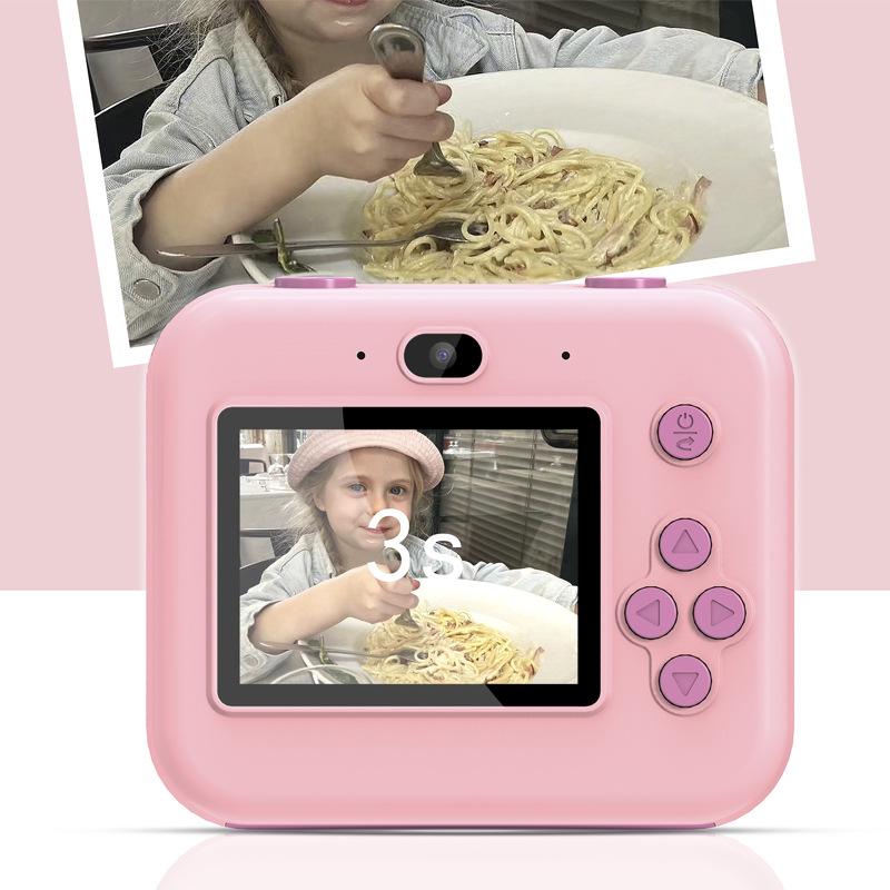 Kids' Instant Camera with Dual Front & Rear Lenses, Multiple Filters, Built-in Games, Flash, and Long-lasting Battery.