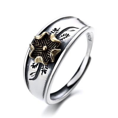 S925 Sterling Silber Retro Dreidimensionale Blume Form Ring Dark Department Europäischen und Amerikanischen Mode Trend Index Finger Ring