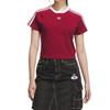 Adidas Originals 3 Stripes Raglan Sleeve T Shirt Women's Burgundy KF0314