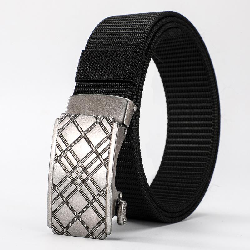 Wind Men'S Automatic Buckle Tactical Belt Thickened Imitation Nylon Belt