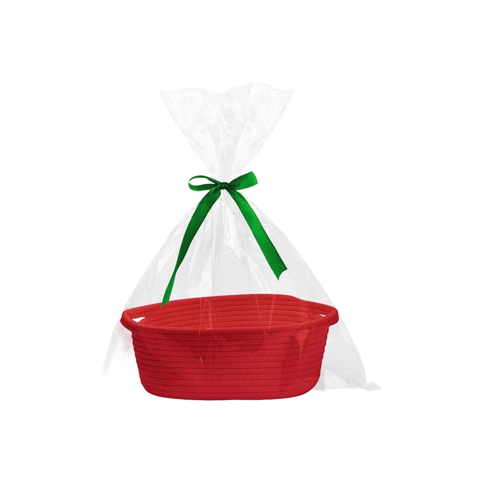 

Storage Basket, Cotton Rope Woven Gift Basket, Oval Storage Blue Spliced Basket One Size червоний