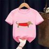 Dachshund Teckel Funny Cute Dog Animal TShirt Kid Girls Short Sleeve Summer Fashion Tshirt Casual Fashion Tee Shirt ONeck Tops