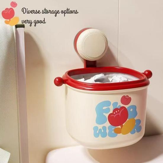 Suction Cup Trash Can Strong Load-bearing Large Capacity Easy To Install Wall