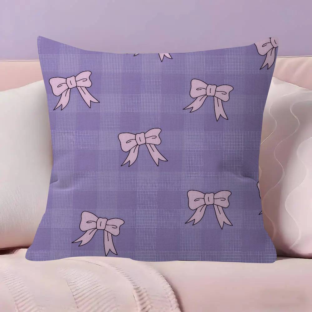 BEAUTY Purple Bow  Personalized Pillow Dust Cover Bedroom Kids Party Decoration Pillowcase Birthday Children Gift