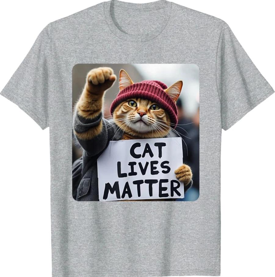 Donald Trump 2025 – Cat Lives Matter Funny Quote Unisex T-Shirt ( Size :S – 4XL) XL