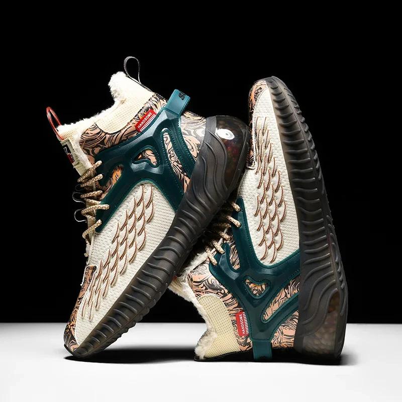 

мужские ботинки 2024 года, новые зимние тапочки, теплые мужские туфли, водонепроницаемые нескользящие плюшевые кроссовки, мужские теннисные туфли, ботинки, мужские кроссовки, зимние 46