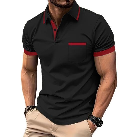 Pánské polo tričko s krátkým rukávem 3D digitální tisk Business Casual knoflíkové polo tričko