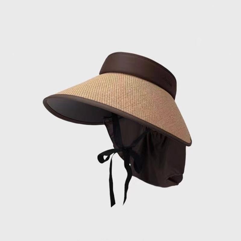 Shawl Sunscreen Cap Ponytail Travel Fisherman Hat Wide Brim Sun Hat With Neck Flap Outdoor Uv Anti Neck Protection Sun Visors