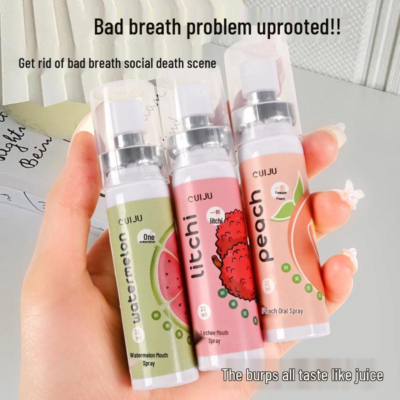 Peach Lychee Long-Lasting Breath Freshener Spray - 22ml Portable Mouthwash