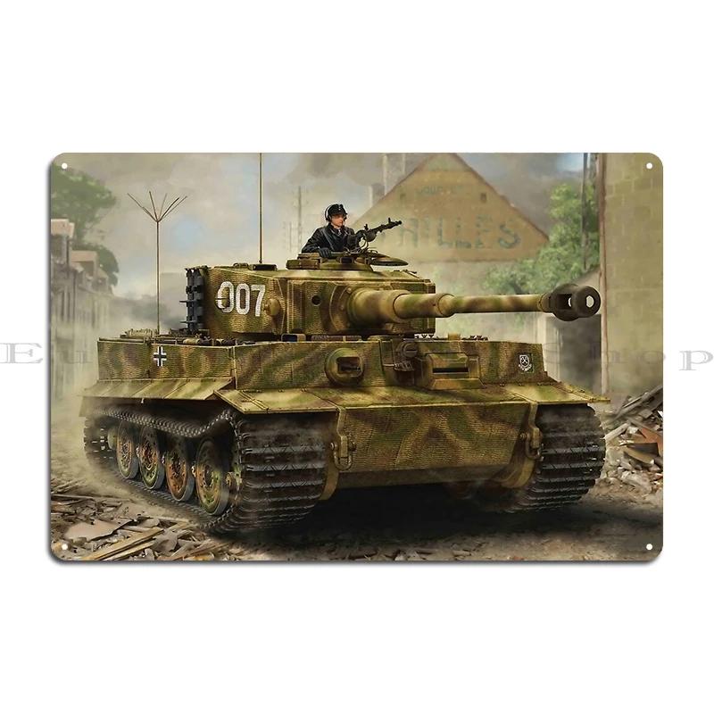 Tiger Panzer Ww2 Tajfuny i Tygrysy Ofensywa w Ardenach Panzer Tiger Metalowe Kino Dostosowany Wystrój Ścienny Mural Blaszany Plakat