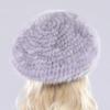 New Winter Lady Natural Mink Fur Beanies Hat Knit Warm Striped Genuine Mink Fur Caps Women Good Elastic Real Mink Fur Hat