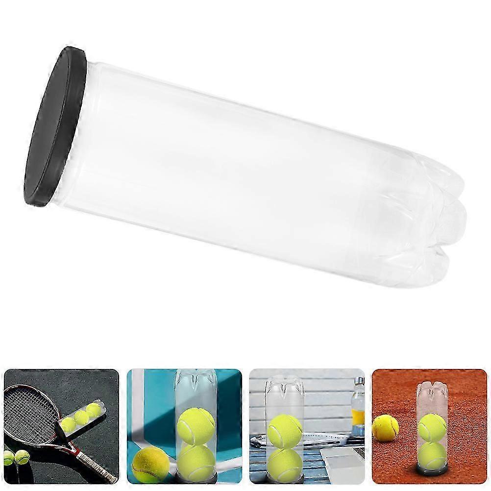 Tennis Ball Holder with Clear PVC Tube and Protective Black Lid for Storage Indoor Outdoor Use 6pcs