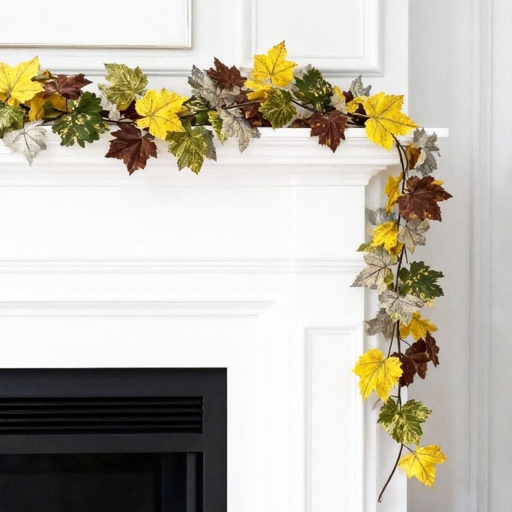 DIY Craft Artificial Maple Leaf Garland Hanging Vine Fall Foliage Garland Indoor Winding Decor