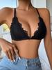 Women's Lace-Trimmed Front-Closure Halter Neck Bra
